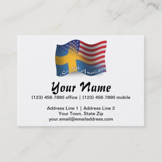 スウェーデンアメリカの振る旗 名刺 (正面)