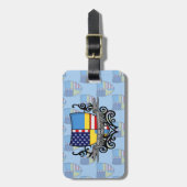 スウェーデンアメリカの盾の旗 ラゲッジタグ (正面縦)