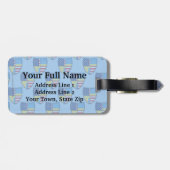 スウェーデンアメリカの盾の旗 ラゲッジタグ (裏面横)