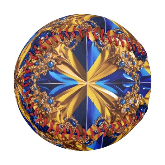 スウェーデンカラーの愛国野球 野球ボール (正面左)