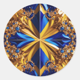 スウェーデンカラー付きステッカーデザイン ラウンドシール