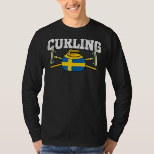 スウェーデンカーリングブロムウィンターアイススポーツスウェーデンフラット Tシャツ
