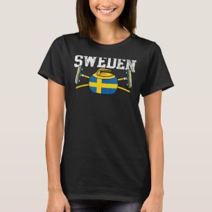 スウェーデンカーリングブロムウィンターアイススポーツスウェーデンフラット Tシャツ