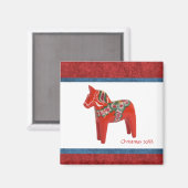 スウェーデンクリスマスダラホースカスタムデイテッド マグネット (正面/裏面)