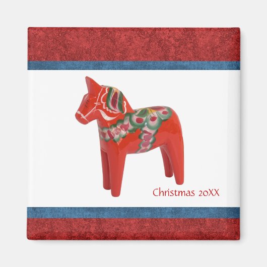 スウェーデンクリスマスダラホースカスタムデイテッド マグネット (正面)