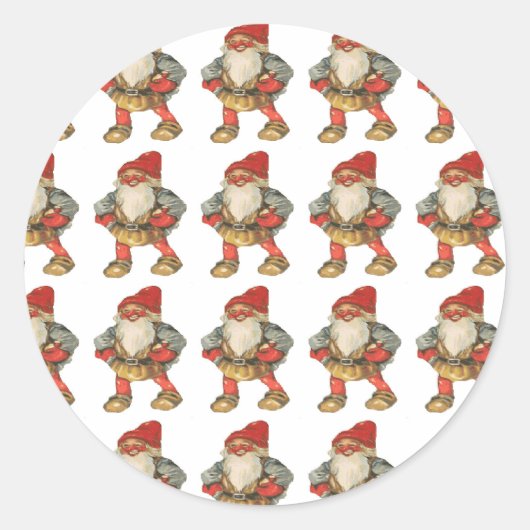 スウェーデンクリスマス小妖精や小人 ラウンドシール (正面)