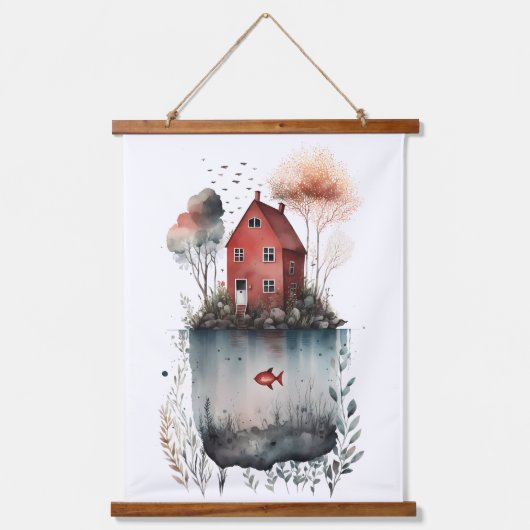 スウェーデンコテージ 吊り下げ型タペストリー (正面)