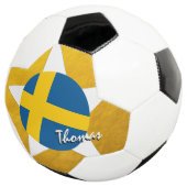スウェーデンサッカー&金ゴールドスウェーデン国旗 サッカーボール (3/4)