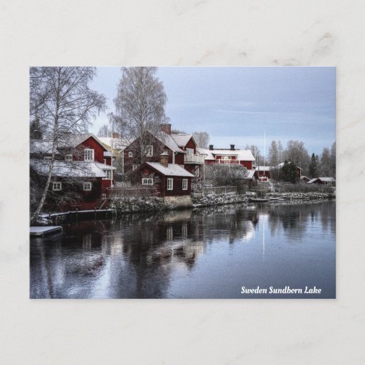 スウェーデンサンボーン湖in冬 シーズンポストカード (正面)
