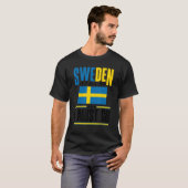 スウェーデンスウェーデン国旗スウェーデンが1を Tシャツ (正面フル)