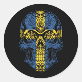 スウェーデンスカルバラ国旗 ラウンドシール