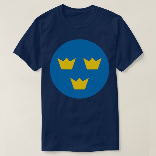 スウェーデンステッカー3クラウンSverige tre krono Tシャツ (デザイン正面)