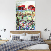 スウェーデンストゥガファームスカンジナビアファームハウス キャンバスプリント (インサイチュ (寝室))