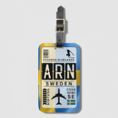 スウェーデンストックホルムARN空港ラゲッジタグ ラゲッジタグ (正面縦)