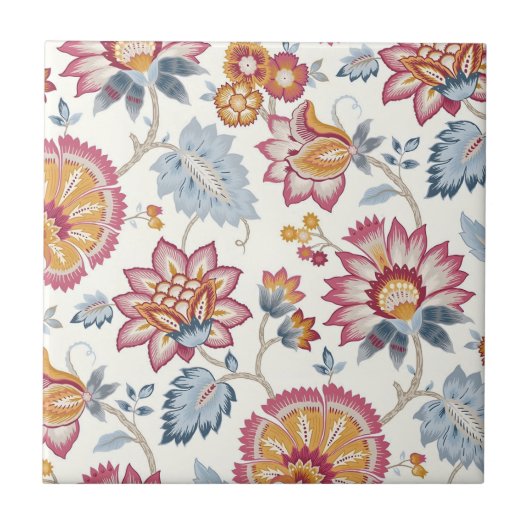 スウェーデンタイルカラフル花 タイル (正面)