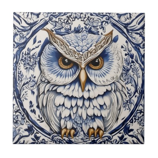 スウェーデンダラアウルブルーアンドホワイト新しい タイル (正面)