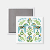 スウェーデンダラウズティール（緑がかった色） マグネット (正面/裏面)