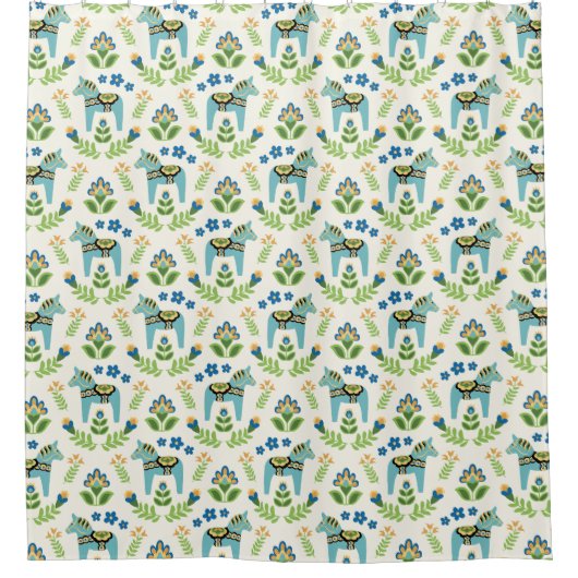 スウェーデンダラウマティール（緑がかった色）シャワーカーテン シャワーカーテン (正面)