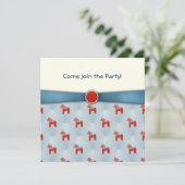 スウェーデンダラウマースパーティーブルーリボン 招待状 (スタンド正面)