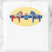 スウェーデンダラコートオブアームズ 楕円形シール (バッグ)