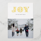 スウェーデンダラスタイルゴールドフォイルジョイホリデーカード 箔シーズンカード (正面)