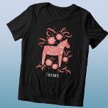 スウェーデンダラパーソナライズされたホース トライブレンドＴシャツ<br><div class="desc">スウェーデン伝統的のダラ馬のデザインに赤と白。名前を置き換えるか、削除しカスタマイズます。オリジナルアートby Nic Squirrell.</div>