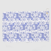 スウェーデンダラホースインジゴブルーフォークアートゴルフタオル ゴルフタオル (横)