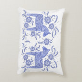 スウェーデンダラホースインディゴブルーアンドホワイト アクセントクッション (裏面(縦))