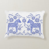 スウェーデンダラホースインディゴブルーアンドホワイト アクセントクッション (裏面)