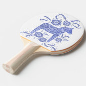 スウェーデンダラホースインディゴブルーフォークアート 卓球ラケット (正面アングル)