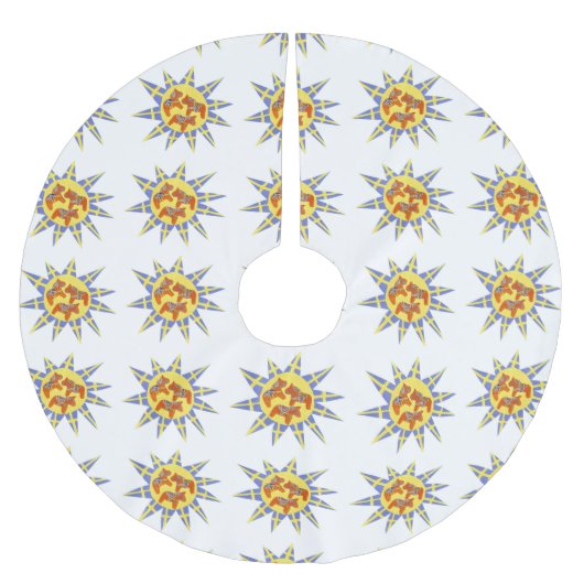 スウェーデンダラホースクリスマスツリースカート ブラッシュドポリエステルツリースカート (正面)