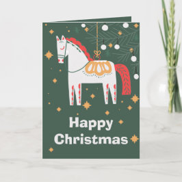 スウェーデンダラホースクリスマスホワイト シーズンカード