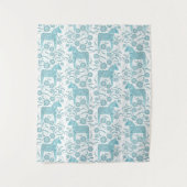 スウェーデンダラホースグリーンアンドホワイトタペストリー タペストリー (正面)