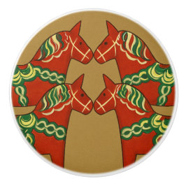 スウェーデンダラホースコテージコアフォークアート セラミックノブ