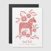 スウェーデンダラホースゴッドJul磁気ホリデーカード (正面/裏面)