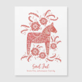 スウェーデンダラホースゴッドJul磁気ホリデーカード (正面)