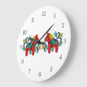 スウェーデンダラホースツイン ラージ壁時計 (傾斜)