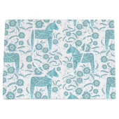 スウェーデンダラホースティール（緑がかった色）アンドホワイト ラージペーパーバッグ (正面)