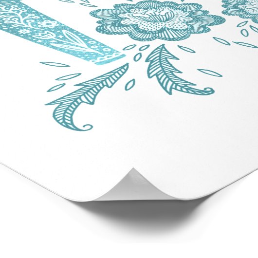 スウェーデンダラホースティール(緑がかった色)アートポスター ポスター (角)