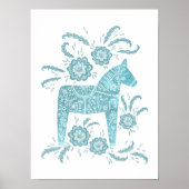 スウェーデンダラホースティール(緑がかった色)アートポスター ポスター (正面)