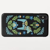 スウェーデンダラホースティール(緑がかった色)オンブラックセルフォンケース Case-Mate iPhoneケース (裏面(横))