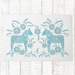 スウェーデンダラホースティール(緑がかった色)グリーンアンドホワイトドオーマズ ドアマット<br><div class="desc">スウェーデン伝統的のダラ馬のティール(緑がかった色)の緑と白のデザイン。</div>