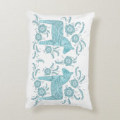 スウェーデンダラホースティール(緑がかった色)グリーンアンドホワイト アクセントクッション (裏面(縦))