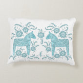 スウェーデンダラホースティール(緑がかった色)グリーンアンドホワイト アクセントクッション (裏面)