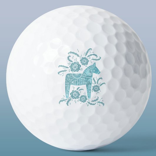 スウェーデンダラホースティール（緑がかった色）グリーンフォークアートゴルフボール ゴルフボール