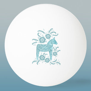 スウェーデンダラホースティール(緑がかった色)グリーンフォークアート 卓球ボール