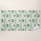 スウェーデンダラホースティール（緑がかった色）ビーチタオル ビーチタオル (正面)