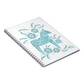 スウェーデンダラホースティール（緑がかった色）&ホワイトノート ノートブック (右側)