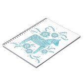 スウェーデンダラホースティール（緑がかった色）&ホワイトノート ノートブック (左側)