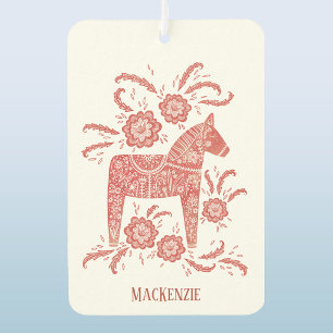 スウェーデンダラホースパーソナライズされたレッド カーエアーフレッシュナー